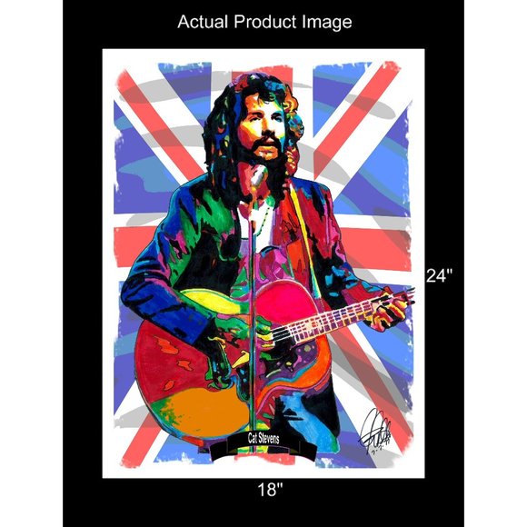 Cat Stevens Singer Guitar Folk Rock Music Poster Print Wall Art 18x24 - Picture 2 of 5